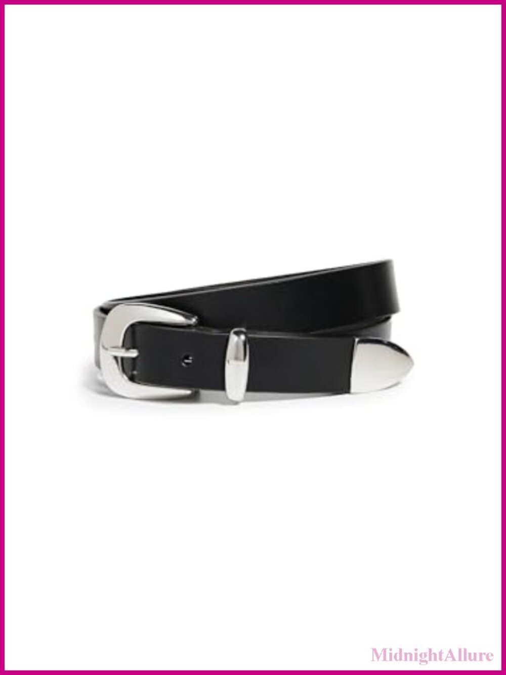 Skinny Leather Western Belt Slim Buckle Adjustable